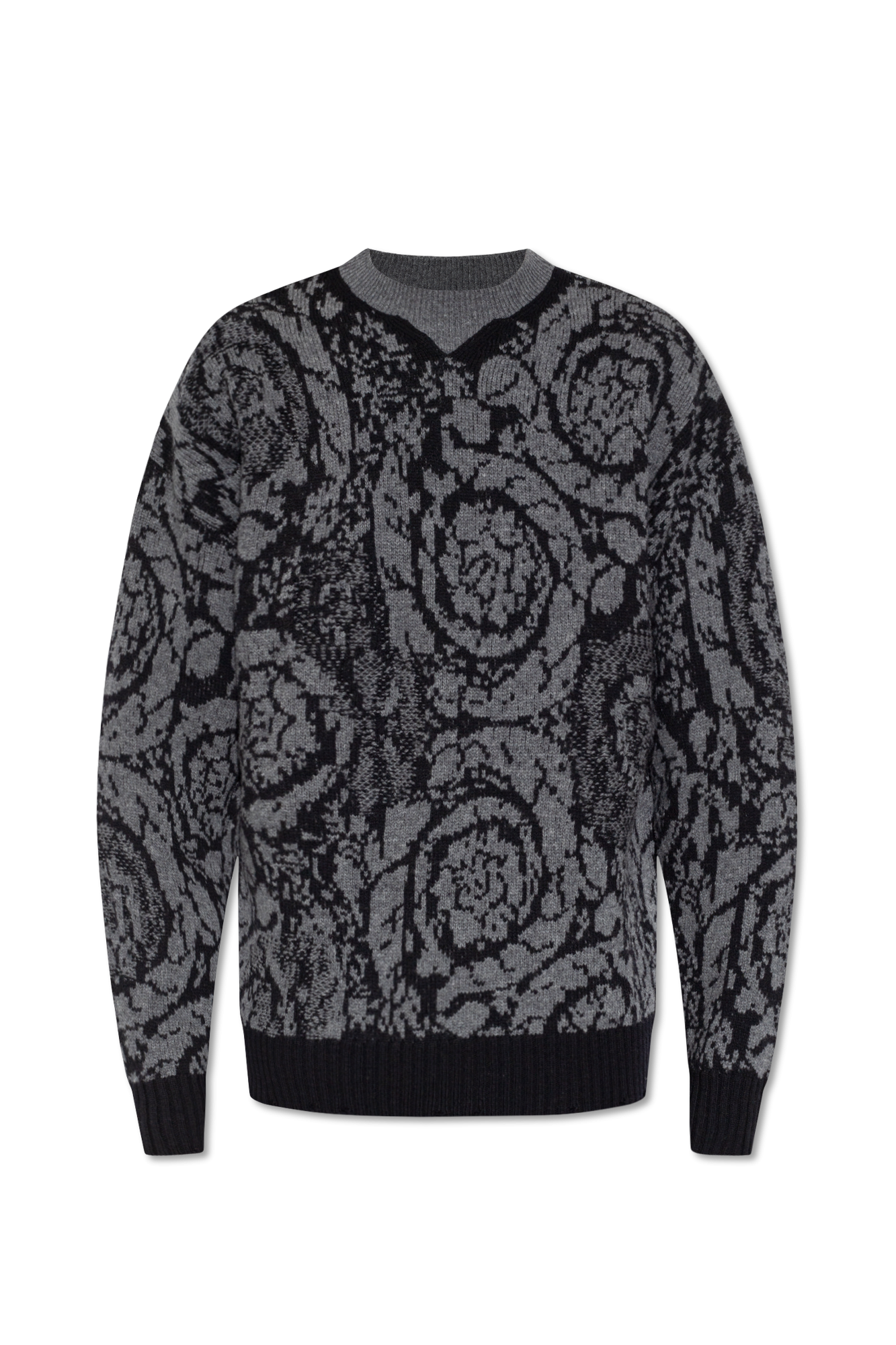 Womens Roses Shirt | Grey Wool sweater Versace